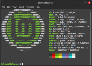 A screenshot of the output from Neofetch, which shows basic info about the system
