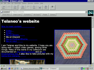 My website's front page displayed in Netscape Navigator 3 running on Windows 95.